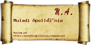 Muladi Apollónia névjegykártya